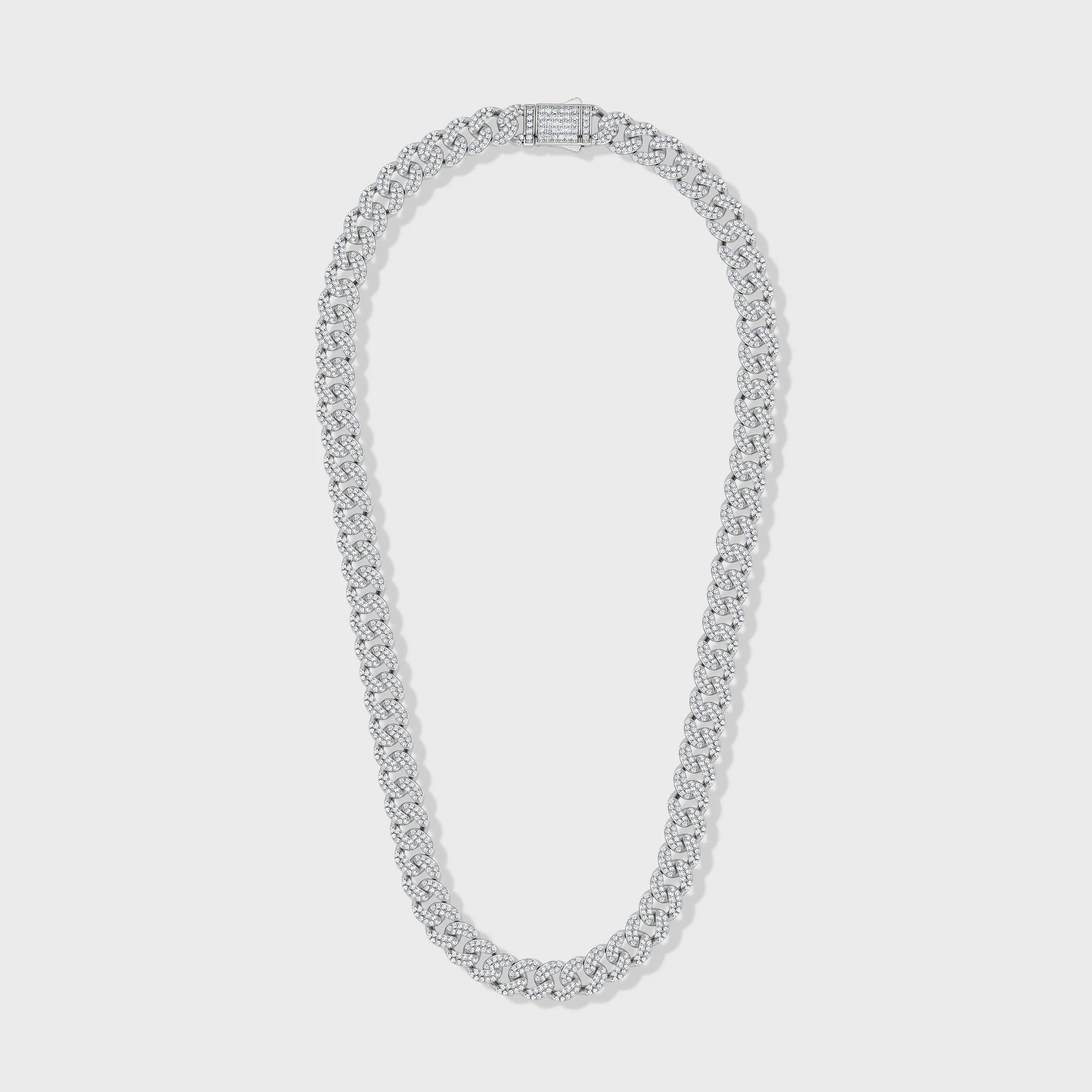 Iced Cuban Chain (Silver) - 12mm - Image 4