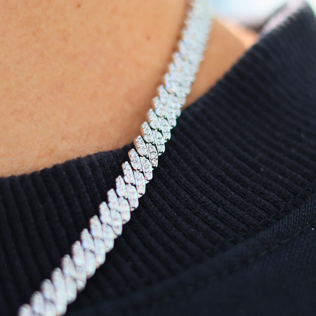 Iced Micro Prong Cuban Chain (Silver) - 6mm - Image 4