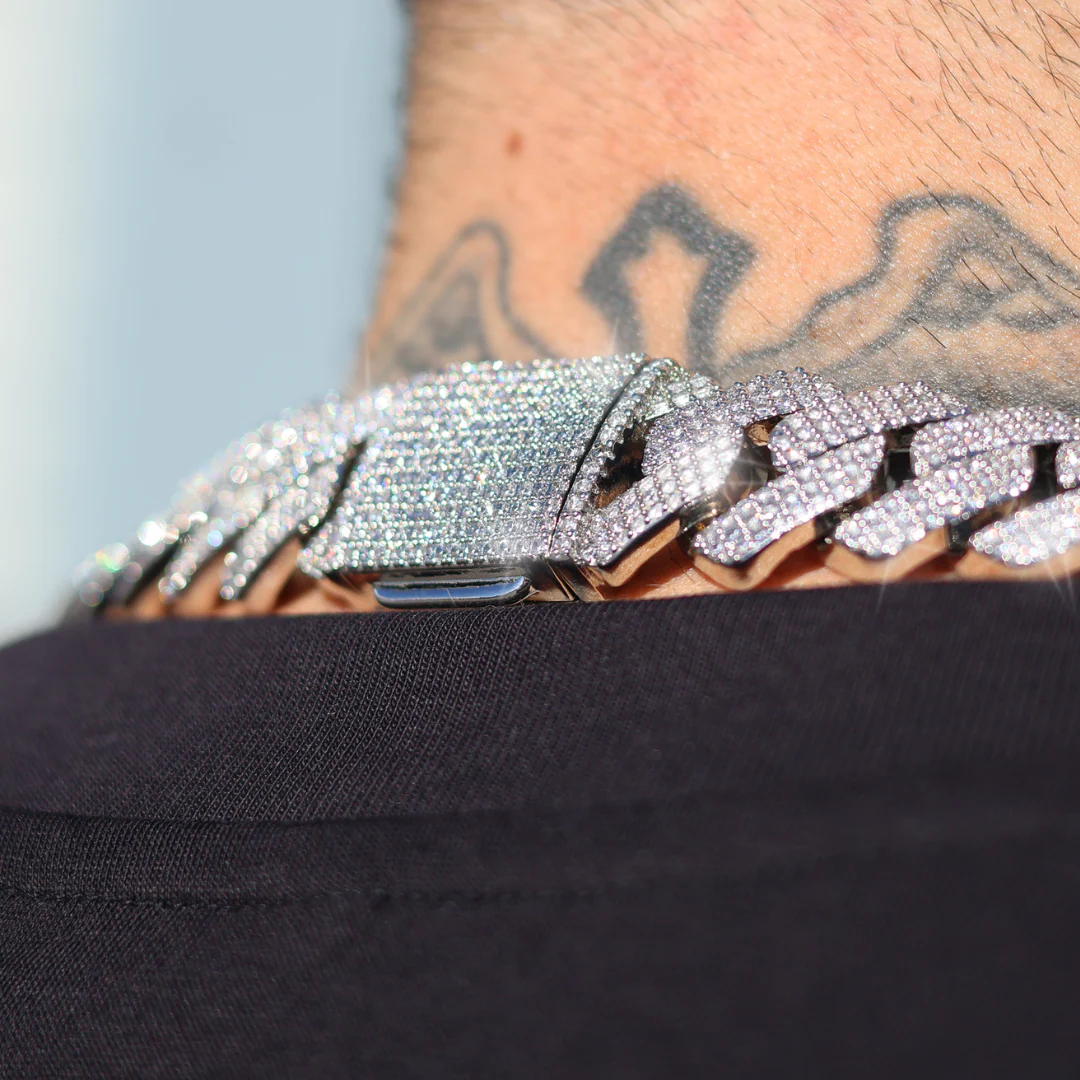 Iced Prong Cuban Chain (Silver) - 20mm - Image 6