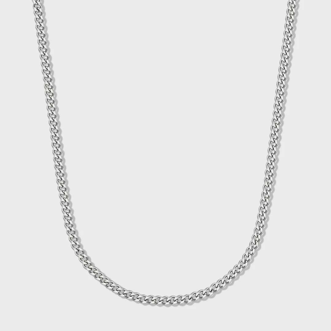 Micro Cuban Link Chain + Bracelet (Silver) - 3mm - Image 4