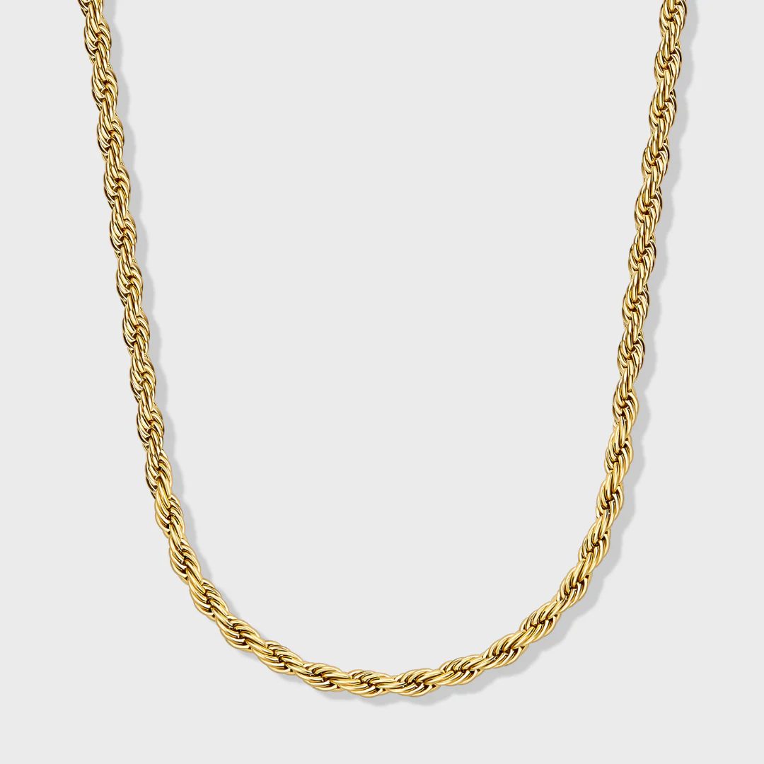 Rope Chain + Bracelet (Gold) - 4mm - Image 3