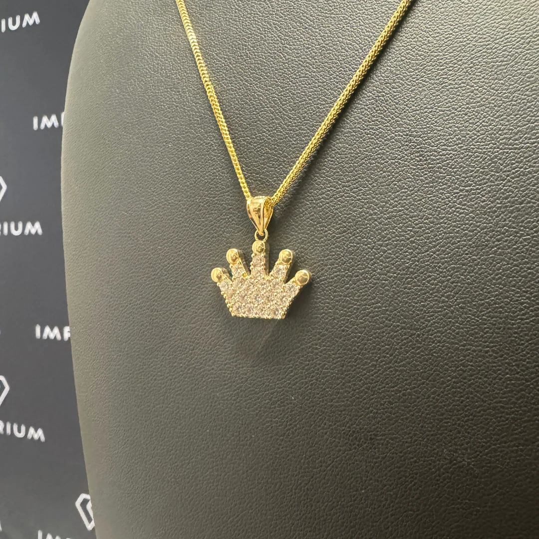Solid Gold Crown Pendant - Image 2