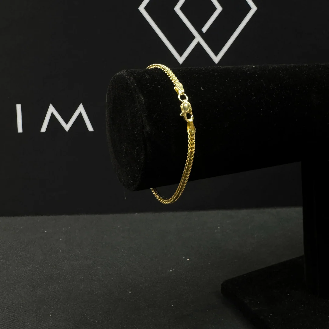Solid Gold Franco Bracelet - 2.5mm - Image 2