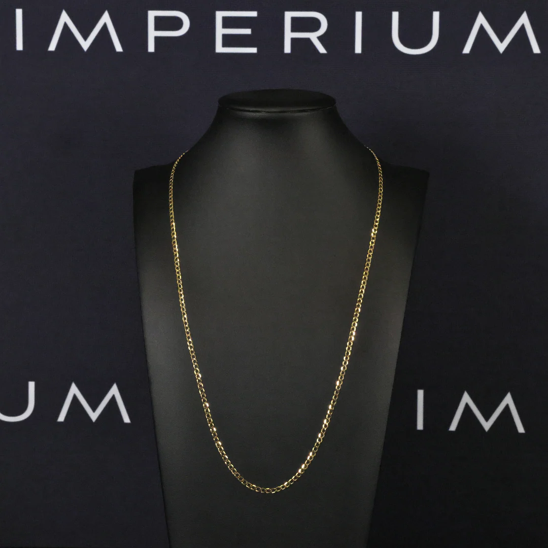 Solid Gold Italian Curb Link Chain - 3mm
