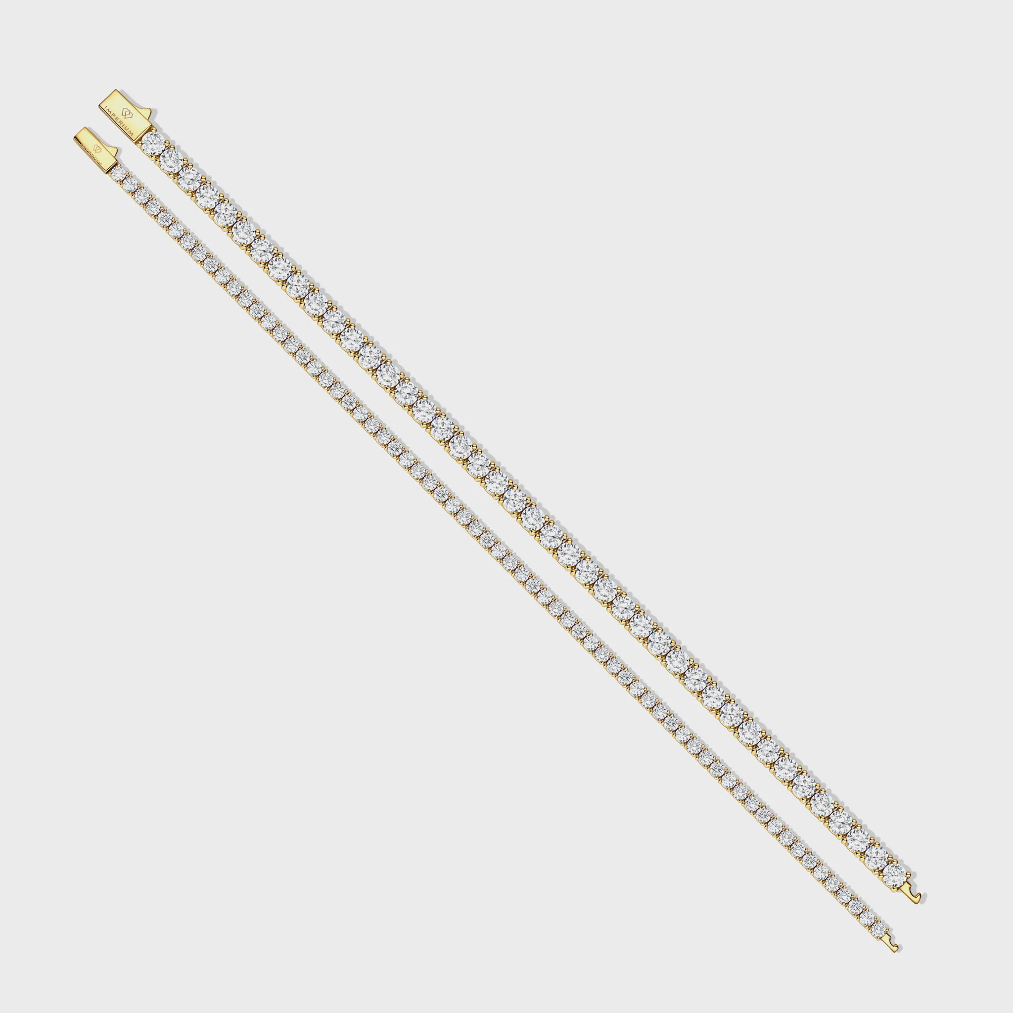 Tennis 5mm + Tennis 3mm Bracelet Stack (Gold) - Image 3