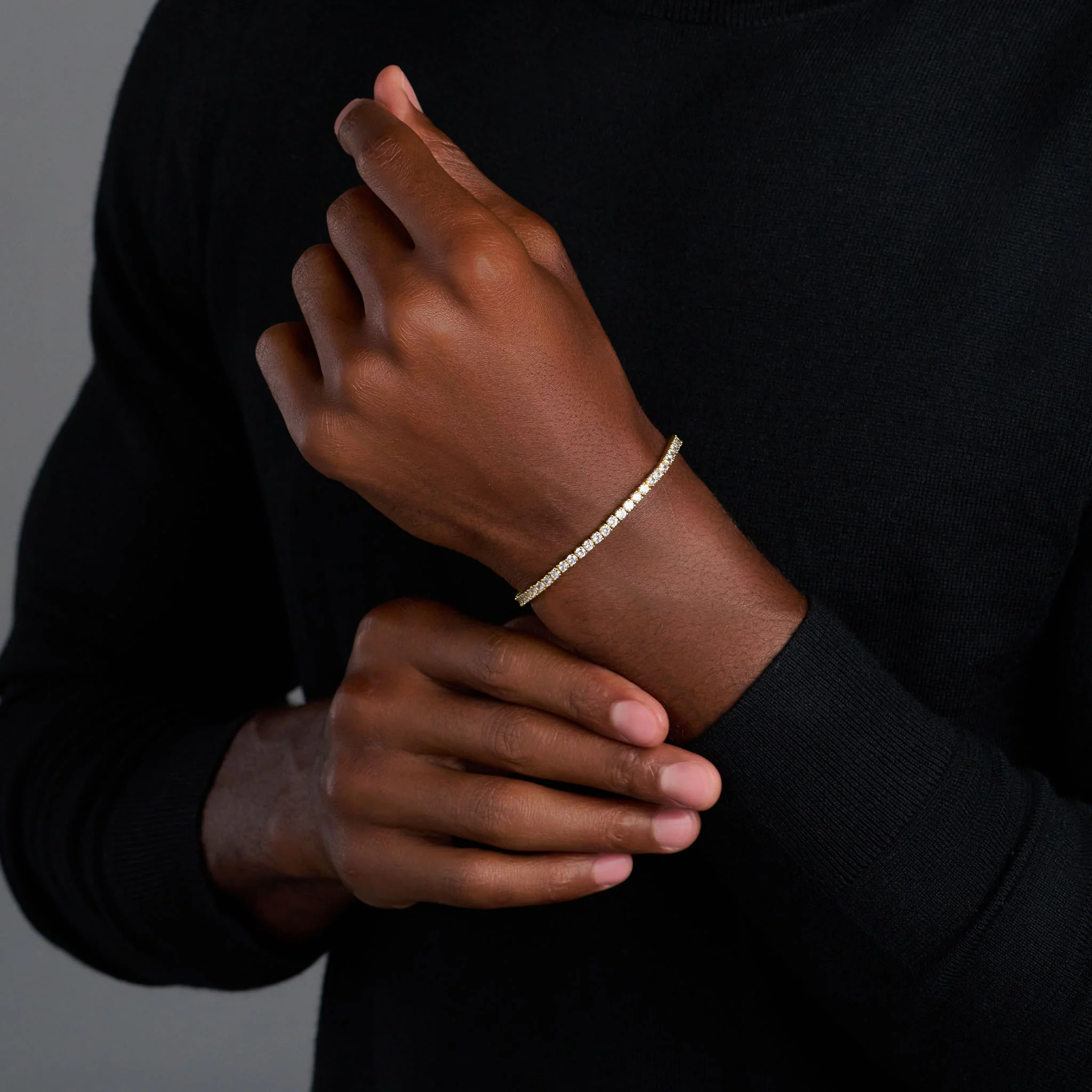 Tennis Chain + Bracelet (Gold) - 3mm - Image 3