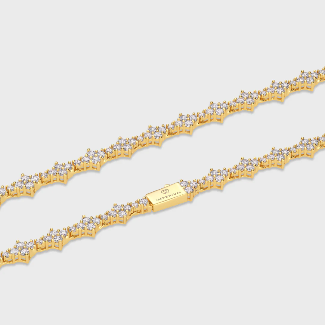 Honeycomb Tennis Chain (Gold) - 6.5mm - Image 3